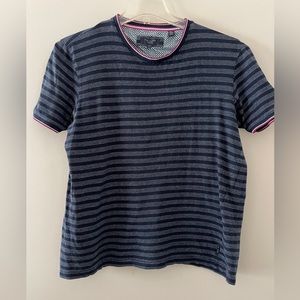 Ted Baker London Cotton Short Sleeve Striped Shirt Size 4 US Size Large